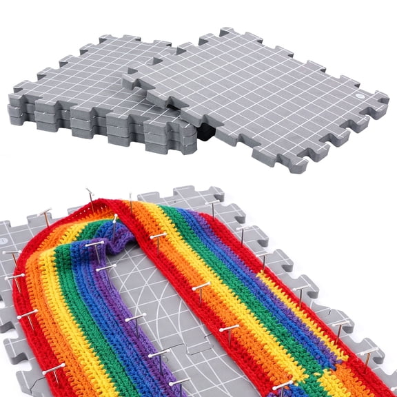 Threns Blocking Mats for Knitting, Extra Thick Blocking Boards for Crochet Projects with Gridlines, Knitting Mat with Storage Bag for Wet and Steam Blocking