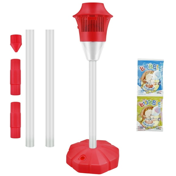 Threns Bubble Machine with Lights and Music Flexible Bubble Blower Adjustable Vertical Bubble Machine Portable Bubble Maker for Outdoor Birthday Party Wedding