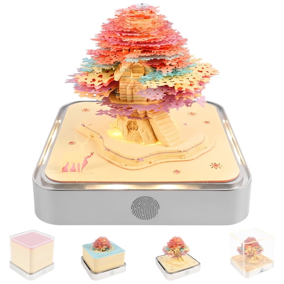 Threns Calendar 2027 3D Art Calendar with LED, Tear-Away Desk Calendar for Record, Planner & Habit Tracker, DIY Paper Carving Gift for Christmas Housewarming Desktop Decoration