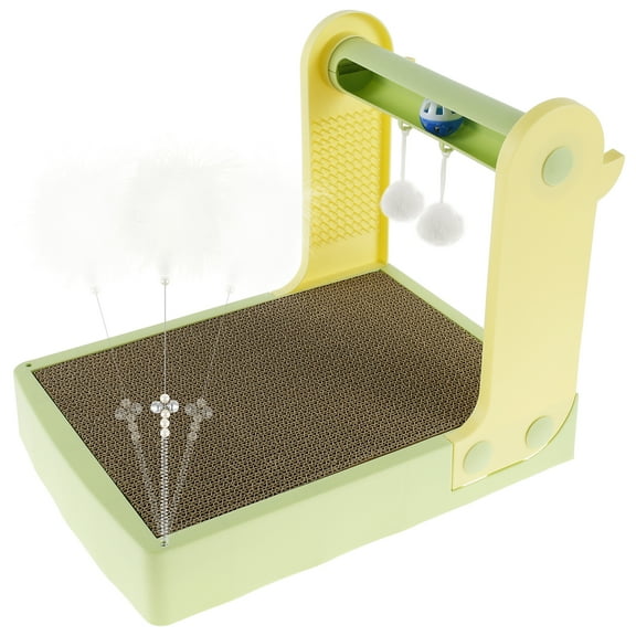 Threns Cat Scratching Board Multifunctional Cat Scratcher Toy Fun Cat Scratcher with Track Bell Ball for Cats Kittens
