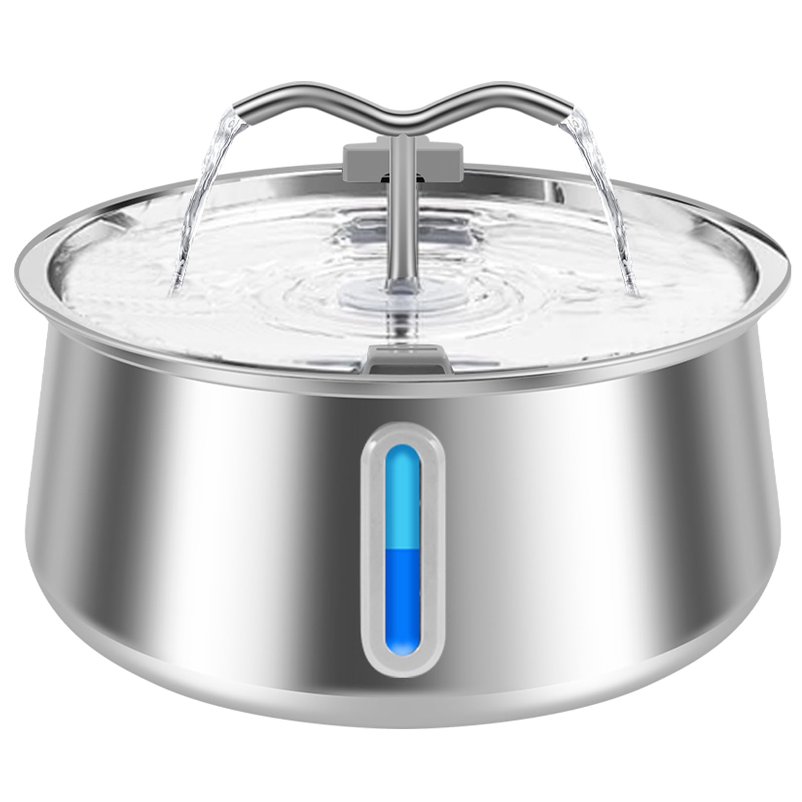 Threns Cat Water Fountain 4L/135oz Stainless Steel Pet Water Dispenser with Water Window Large Capacity Dog Drinking Dispenser Quiet Pet Fountain Water Bowl for Multiple Pets Cats Dogs