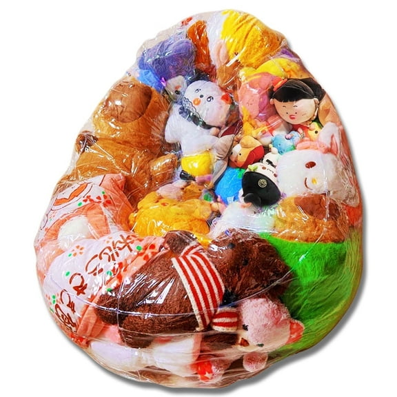 Lzvxtym Clear Stuffed Animal Bean Bag Chair Cover 150L Stuffed Animal Bean Bag Storage for Children Plush Toys Storage and Organizing No Filler Included