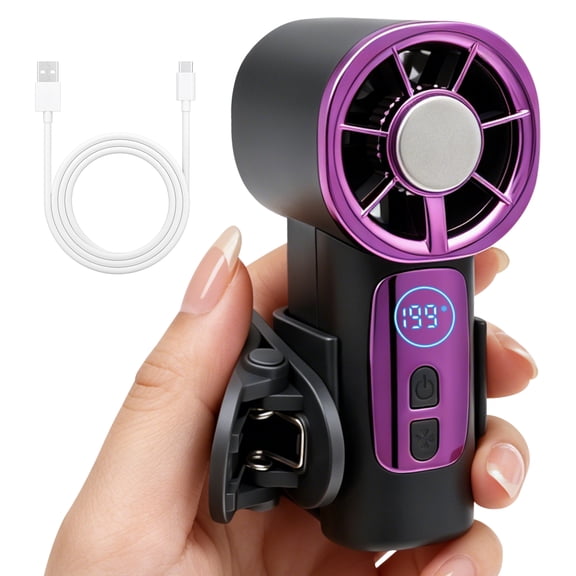 Threns Clip On Portable Fan, Rechargeable Handheld Mini Fan with LED Display, Detachable Clip, Stroller Fan for Baby, Compact Travel Essentials/Lash, Summer Gifts for Women