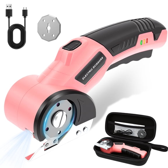 Threns Cordless Electric Scissors 4.2V Rechargeable Rotary Cutter, Powerful Fabric, Cardboard and Carpet Cutting Tool, Electric Box Cutter for Crafting, Sewing and Diy Projects