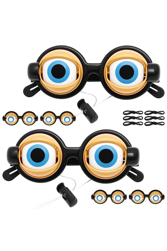Crazy Eyes Glasses,6 Pcs Winking Glass,Novelty Shaking Eye Glasses,Funny Sunglasses for Adults,Blinking Glass for Party and Performances