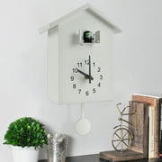 Threns Cuckoo Wall Clock Cuckoo Sound Clock with Pendulum Delicate Cuckoo Clock for Home,White