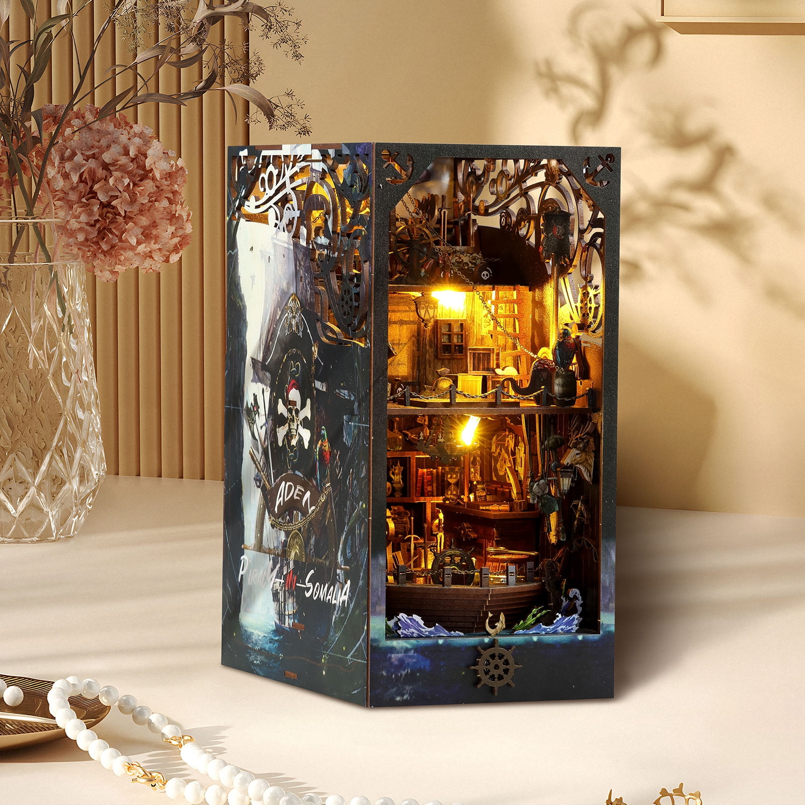Book Nook Kit, DIY Miniature Dollhouse Booknook Kit, 3D Wooden