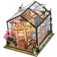 thumbnail image 1 of Threns DIY Miniature Dollhouse Kit 1:24 Scale 3D Miniature Flower House Kit with LED Light Wooden Dollhouse Model Building Kits for Teen Adults, 1 of 9