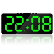 Threns Digital Alarm Clock Large LED Display Alarm Clock Snooze Bedside Alarm Clock 5 Level Brightness Dimmable Digital Clock,USB Charging