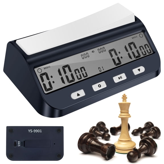 Threns Digital Chess Clock,Professional Electronic Chess Timer,Portable Chess Clock for International Chess Board Go Game Gobang (Black)