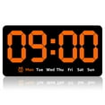 thumbnail image 1 of Lzvxtym Digital Wall Clock 8.5 inch Display LED Alarm Clock 3 Levels Brightness Wall Clock,with Date Week Temperature,Orange, 1 of 8