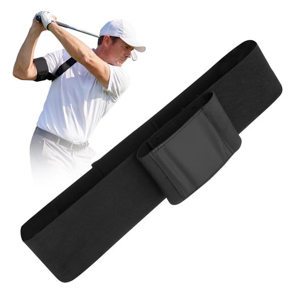 Threns Golf Swing Training Aid, Swing Correcting Arm Band for Muscle Memory & Body Connection, Golf Trainer for Beginners, Left/Right-Handed Players (Black)