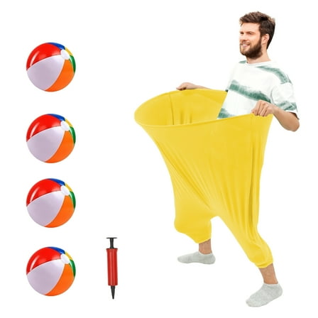 Threns Granny Pants Yard Game Set Interactive Giant Pants Tossing Game with 4 Bouncy Ball and Pump for Outdoor Backyard Party Adults
