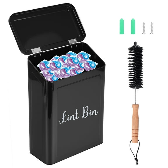 Threns Magnetic Lint Bin Holder with Lid Multipurpose Lint Storage Box Space Saving Container for Laundry Room Organization Decor