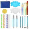 thumbnail image 1 of Threns Mandala Dotting Tools Rock Painting Kits Pebble Art Set Drawing Pen Paint Stencil Brush Children's Crafts, 1 of 6