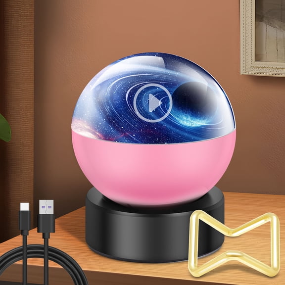 Threns Memory Orb Ball Video Player 2.7 Inch Portable Memory Crystal Ball Video Player with Sound and Lanyard for Birthday Present