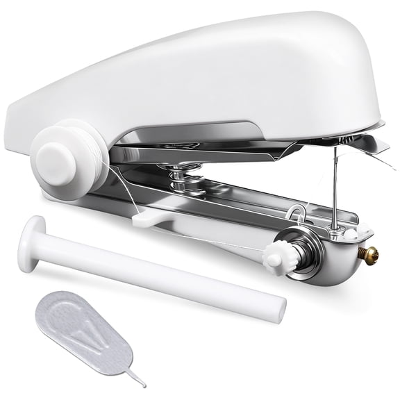 Threns Mini Handheld Sewing Machine Portable Manual Sewing Machine for Fabric Clothing Leather DIY Home Travel Quick Stitch