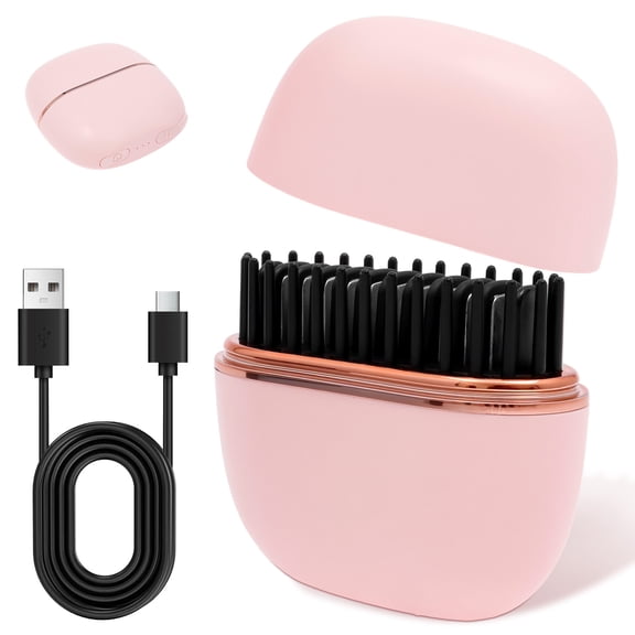 Threns Mini Straightener Rechargeable Portable Hair Straightener Brush 3 Speed Temperature Control Anti Scald Shell Lightweight and Portable Travel