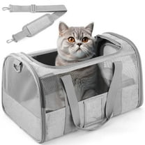 Threns Pet Carrier,Oxford Cloth Cat Carrier Bag,Foldable Breathable Dog Carrier with Food Bowl Shoulder Strap for Cats Dogs Traveling