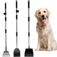 thumbnail image 1 of Threns Pooper Scooper, Dog Pooper Scooper,Poop Scoop Set with Long Handle Stainless Metal Tray and Rake Set,for Pets Poop,Black,3Pcs, 1 of 7