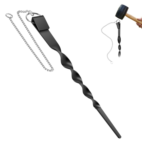 Threns Rain Chain Ground Anchor/Stake Iron Black Powder Coated Rain Chain Anchor Stake for Outdoor Use