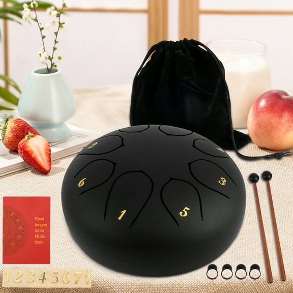 Threns Rain Drum 8 Tone 6 Inch Carbon Steel Tongue Drum Outdoor Garden Chakra Rain Drum Musical Instruments Rustproof Rain Drum Instrument Hand Drum for Outside Garden Patios