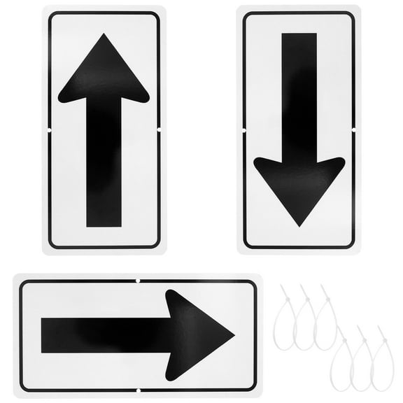 Threns Reflective Arrow Signs Solid Reflective Directional Sign Versatile Reflective Directional Sign Easy to Install Aluminum Reflective Arrow Sign for Roads