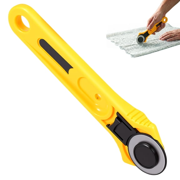 Threns Roller Round Cutter Rotary Paper Cutter Cloth Cutting Tool for Fabric Quilting Sewing Paper and Scrapbooking (Yellow)