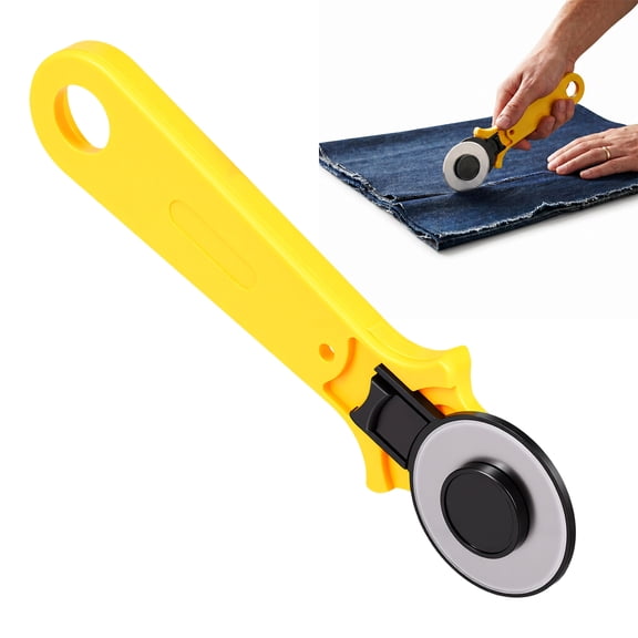 Threns Roller Round Cutter Rotary Paper Cutter Cloth Cutting Tool for Fabric Quilting Sewing Paper and Scrapbooking (Yellow)