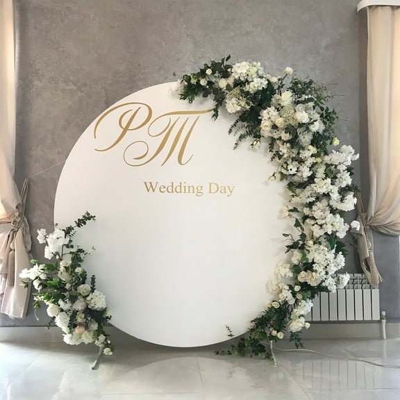 Threns Round Arch Cover Solid Color Round Background Cover Elastic Adjustable Circle Arch Backdrop Cover White,7.2ft