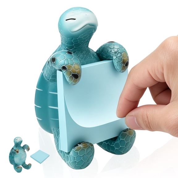 Threns Sea Turtle Pop-Up Sticky Note Dispenser for 3 x 3 in Notes, Cute Sticky Note Holder for Desk, Handmade Resin Gifts for Office, Classroom Home Decor