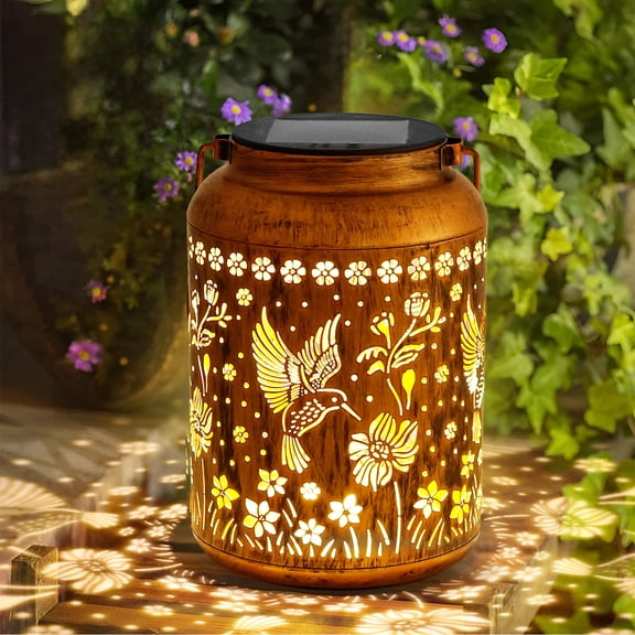 Threns Solar Lanterns Outdoor Waterproof Hummingbird Solar Lights Outdoor Waterproof for Garden,Backyard, Patio Decor,Birthday Gifts for Women Mom Grandma,Hanging Garden Lights for Outside