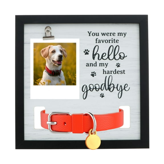 Threns Solid Wood Pet Commemorative Frame for Countertop Sturdy Pet Sympathy Photo Frame Present With Clip for Hanging on the Wall