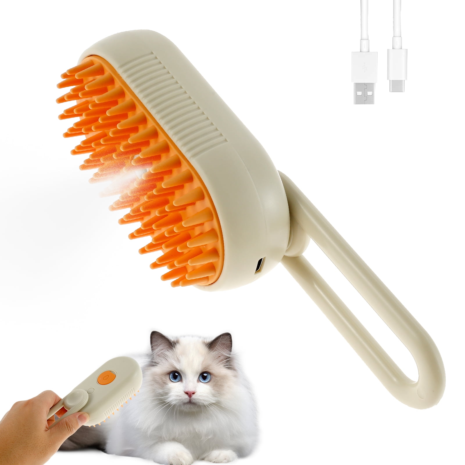 Threns Steamy Cat Brush with Rotatable Handle Spray Cat Brush with ...