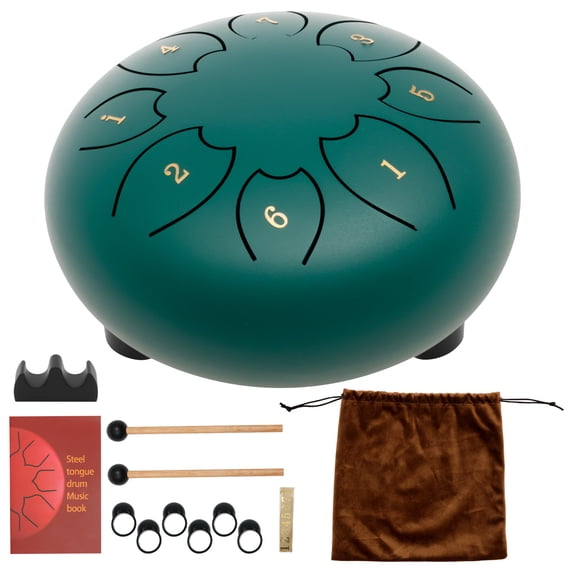 Threns Tank Drum Percussion Steel Drum Kit 6 Inch 8 Notes with Complete Accessories Ethereal Tone Exquisite Texture for Music Lovers​