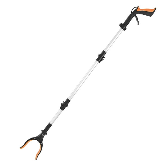 Threns Trash Grabber Three Section Foldable with Light Rotatable Trash Clamp with Magnetic Tip High Altitude Object Picker