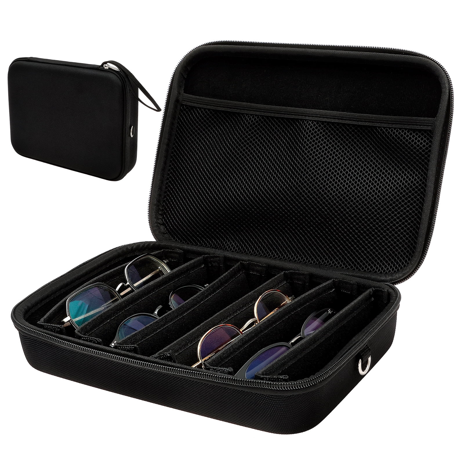 Threns Travel Sunglasses Organizer Case Adjustable Slot Hard Shell ...