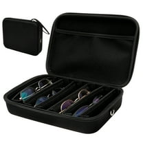 Threns Travel Sunglasses Organizer Case Adjustable Slot Hard Shell Eyeglasses Storage Box with Zipper for Men Women Multiple Pairs