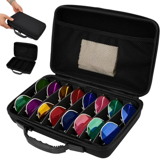 Threns Travel Sunglasses Organizer,Hard Shell Sunglass Case,8 Slots Eyeglass Case,Portable Travel Box for Men Women