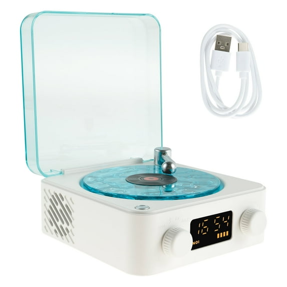 Keyohome The Waves Vinyl Player,Waves Vinyl Bluetooth Speaker with Ambient Light,Portable Wireless Vintage Vinyl Record Player,Bluetooth Speaker for Bedroom,Office,Party