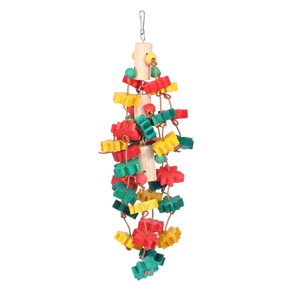 Threns Wood Bird Parrot Chewing Toy Add Fun Wood Block Tearing Toy Exercise Chewing Ability Parrot Cage Hanging Bite for Macaw Cockatoo