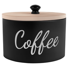 Threns Wood Coffee Pod Holder with Lid Large Capacity Coffee Station Organizer Multifunctional Countertop Storage Organizer for Counter