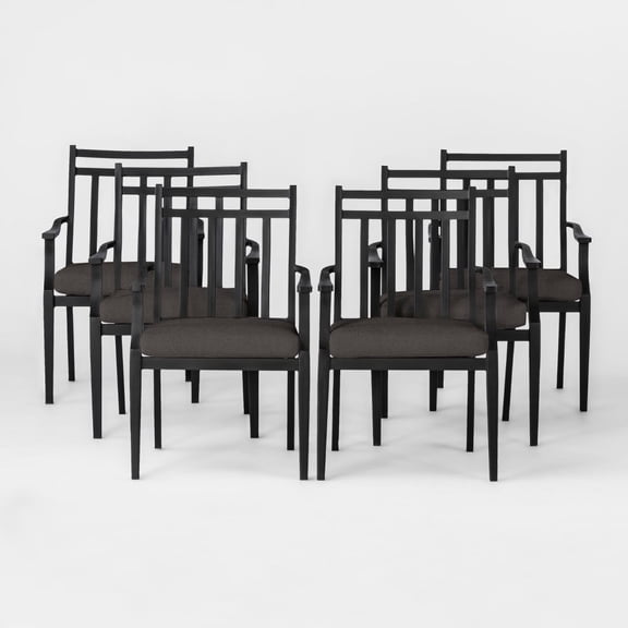 Threshold Fairmont Steel Outdoor Patio Dining Chair - Set of 6, Black