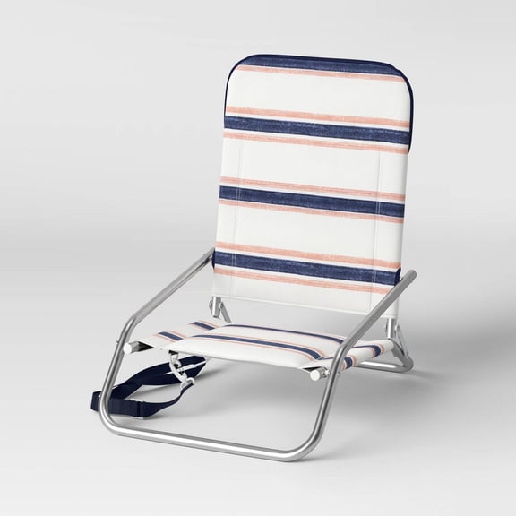Threshold Outdoor Foldable Armless Sand Beach Chair Water-Resistant Carry Strap