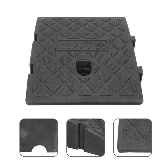 Foxnovo Driveway Curb Ramp Car Plastic Ramp Black 10Pack