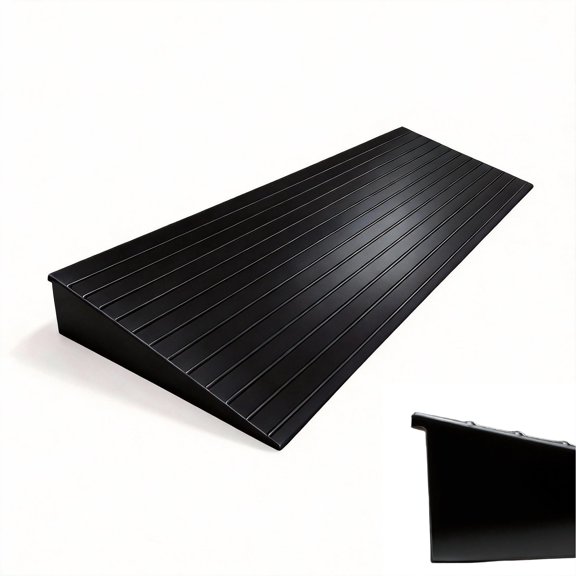 Threshold Ramp For Doorways 2.4" Rise- Odorless Indoor Entry Ramp- Non-slip& Cuttable Handicaps Robot Vacuumners Scooterss- Black- 2.4"rise (31.5"*9.9") With Lip