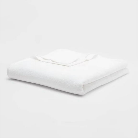 Threshold Throw Bed Blanket Oversized Cotton 92X90 Lightweight White Full/Queen