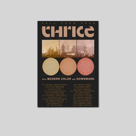Thrice 2025 Tour Poster Fall Concert Poster Size 24''x36'' The Golden Shop