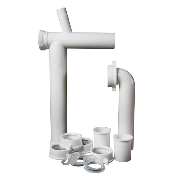 Thrifco 4401667 1667-T 1-1/2 Inch x 16 Inch PVC Telescopic End Outlet Branch Tailpiece Universal Sink Waste with Direct Connect & Slip Joint Connect - (4) Slip Joint Washers (2) Direct Connect Washer