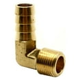 thumbnail image 1 of Thrifco 4402758 1/2" Hose Barb x 3/8" MIP Brass Elbow, 1 of 4